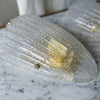 Mid-century Italian Murano Glass Shield Wall Sconces Attributed To Barovier & Toso