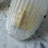 Mid-century Italian Murano Glass Shield Wall Sconces Attributed To Barovier & Toso