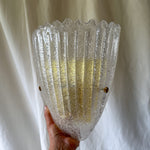 Load image into Gallery viewer, Mid-century Italian Murano Glass Shield Wall Sconces Attributed To Barovier &amp; Toso

