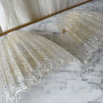 Load image into Gallery viewer, Mid-century Italian Murano Glass Shield Wall Sconces Attributed To Barovier &amp; Toso
