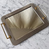 Vintage Mirrored Tray With Gilded Handles