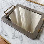 Load image into Gallery viewer, Vintage Mirrored Tray With Gilded Handles
