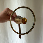 Load image into Gallery viewer, Mid Century Italian Brass and Glass Coat Hook Attributed To Fontana Arte

