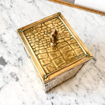 Load image into Gallery viewer, Antique Brass Crocodile Pattern Trinket Box

