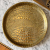 Antique Brass Crocodile Skin Pattern Tray