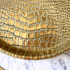 Antique Brass Crocodile Skin Pattern Tray