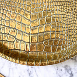 Load image into Gallery viewer, Antique Brass Crocodile Skin Pattern Tray
