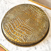 Antique Brass Crocodile Skin Pattern Tray