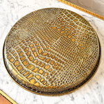 Load image into Gallery viewer, Antique Brass Crocodile Skin Pattern Tray
