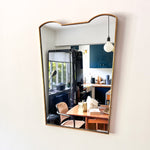 Load image into Gallery viewer, Mid-Century Italian Brass Shield Wall Mirror In The Style Of Gio Ponti
