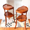A Pair Of Vintage Two Tier Scalloped Etageres / Side Tables