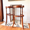 A Pair Of Vintage Two Tier Scalloped Etageres / Side Tables