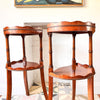 A Pair Of Vintage Two Tier Scalloped Etageres / Side Tables