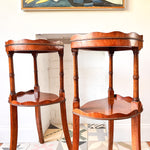 Load image into Gallery viewer, A Pair Of Vintage Two Tier Scalloped Etageres / Side Tables
