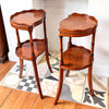 A Pair Of Vintage Two Tier Scalloped Etageres / Side Tables