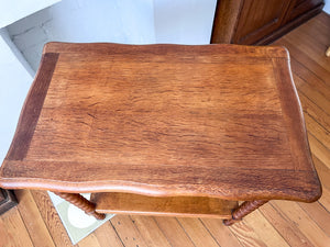 French Vintage Console / Hall Table With Bobbin Legs On Castors