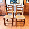 Set Of Four French Charles Dudouyt Style Dining Chairs With Rush Seats