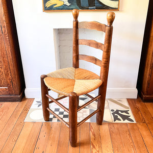 Set Of Four French Charles Dudouyt Style Dining Chairs With Rush Seats