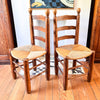 Set Of Four French Charles Dudouyt Style Dining Chairs With Rush Seats