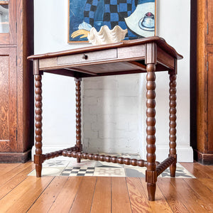 French Antique Desk / Hall Table With Bobbin Legs