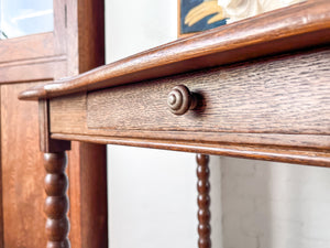 French Antique Desk / Hall Table With Bobbin Legs