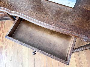 French Antique Desk / Hall Table With Bobbin Legs