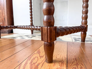 French Antique Desk / Hall Table With Bobbin Legs