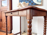 Load image into Gallery viewer, French Antique Desk / Hall Table With Bobbin Legs
