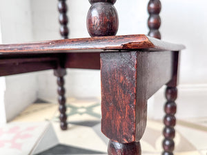 Nest Of Two Antique Miniature Bobbin Tables