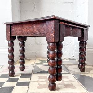 Nest Of Two Antique Miniature Bobbin Tables