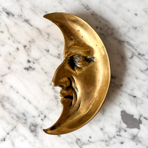 Vintage Brass Crescent Trinket Dish