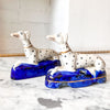 Pair of Antique Staffordshire Pottery Dalmatian Dog Ink Wells