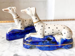 Load image into Gallery viewer, Pair of Antique Staffordshire Pottery Dalmatian Dog Ink Wells
