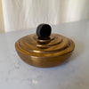 Art Deco Brass Trinket Box With Wooden Handle