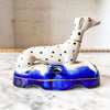 Pair of Antique Staffordshire Pottery Dalmatian Dog Ink Wells
