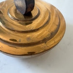Load image into Gallery viewer, Art Deco Brass Trinket Box With Wooden Handle
