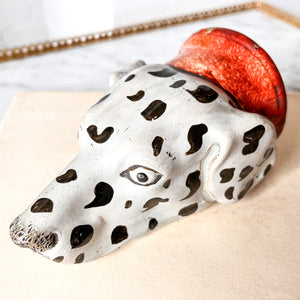 Antique Staffordshire Pottery Dalmatian Dog Head