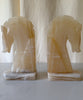 A Pair Of Vintage Marble Horse Head Bookends