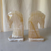 A Pair Of Vintage Marble Horse Head Bookends