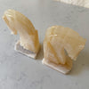 A Pair Of Vintage Marble Horse Head Bookends