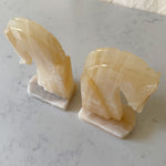 Load image into Gallery viewer, A Pair Of Vintage Marble Horse Head Bookends
