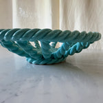 Load image into Gallery viewer, Vintage Light Blue Glazed Ceramic Woven Rope Bowl In The Style Of Vallauris
