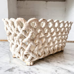 Load image into Gallery viewer, Vintage White Ceramic Lattice Planter
