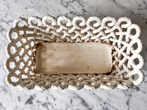 Vintage White Ceramic Lattice Planter