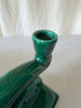 Pair Of Vintage Green Glazed Ceramic Candlesticks Attributed To Vallauris