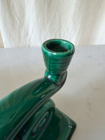 Load image into Gallery viewer, Pair Of Vintage Green Glazed Ceramic Candlesticks Attributed To Vallauris
