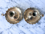 Load image into Gallery viewer, A Pair Of Vintage Brass Scalloped Chamber Sticks
