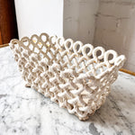Load image into Gallery viewer, Vintage White Ceramic Lattice Planter
