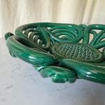 Load image into Gallery viewer, Vintage Green Glazed Ceramic Woven Bowl In The Style Of Vallauris
