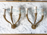 Load image into Gallery viewer, A Pair Of Mid Century Italian Brass Wall Sconces Circa 1950s
